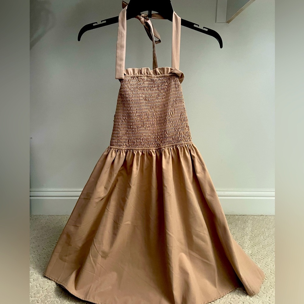 Halter dress with a tie back